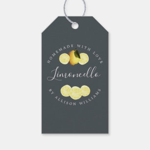 Custom Homemade Limoncello Off-Black Gift Tags