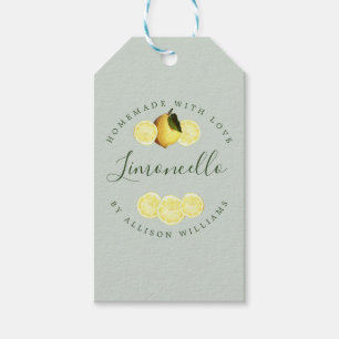 Custom Homemade Limoncello Pastel Green Gift Tags