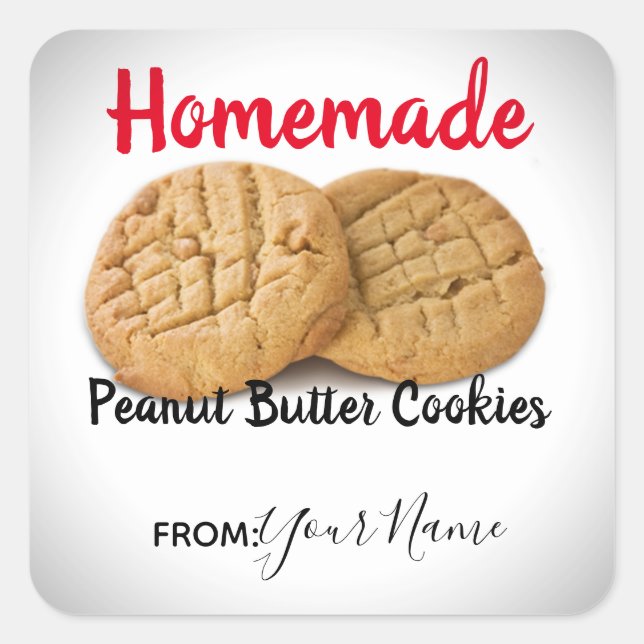 Custom Homemade Peanut Butter Cookies Stickers (Front)