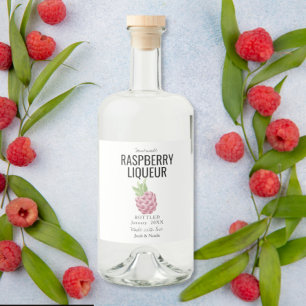 custom homemade raspberry liquor wedding favour liquor bottle label