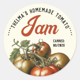 Custom Homemade Tomato Jam preserve  Classic Round Sticker