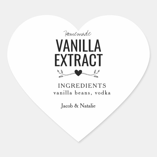 custom homemade vanilla extract wedding wine label (Front)