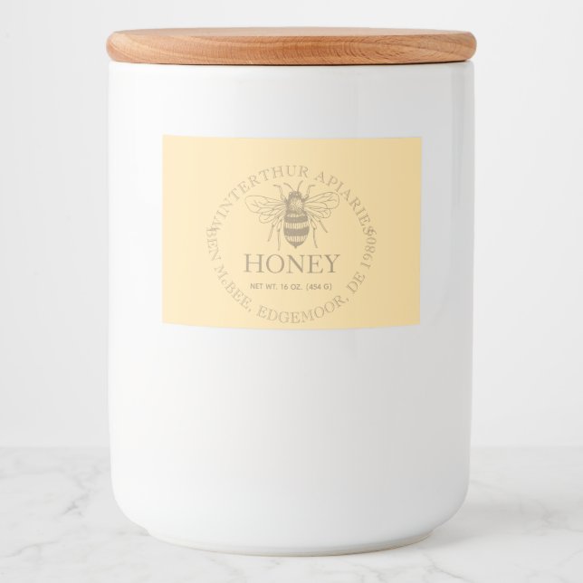 Custom Honey Business Promotional Food Label (Front)