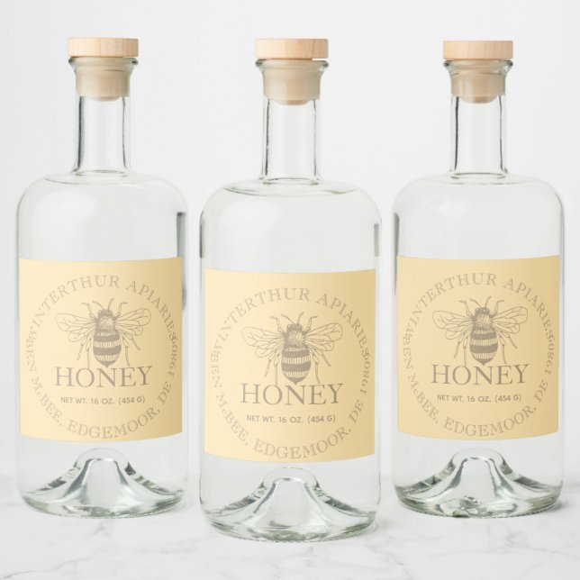 Custom Honey Business Promotional Liquor Bottle Label (Bottles)