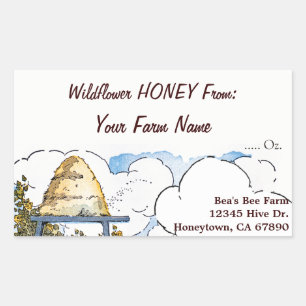 Custom Honey Farm Vintage Beehive 4.5”l x 2.7"w Sticker