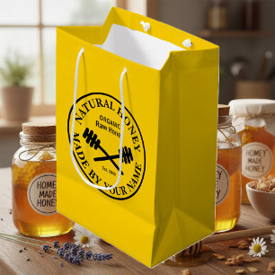 Custom honey jar gift bags for apiary beekeeper 