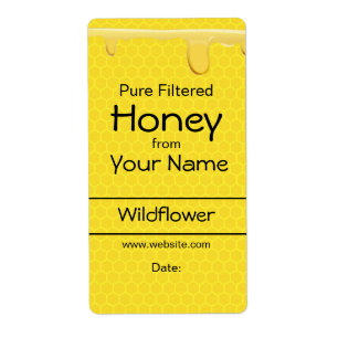 Custom Honey Labels Honeycomb Customizable Text