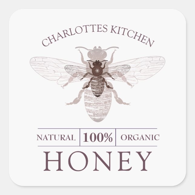 Custom Honey Product Handmade Label (Front)