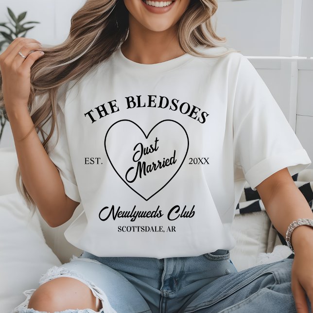 Custom Honeymoon Social Club Just Married Mr & Mrs T-Shirt (Creator Uploaded)