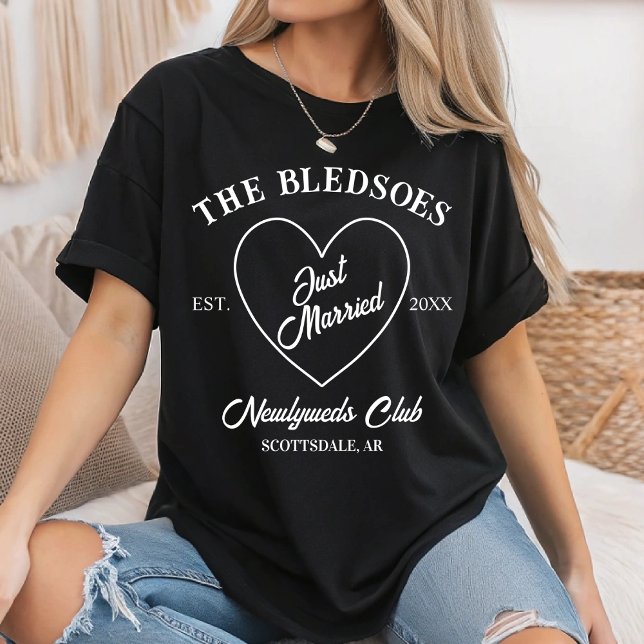 Custom Honeymoon Social Club Just Married Mr & Mrs T-Shirt (Creator Uploaded)