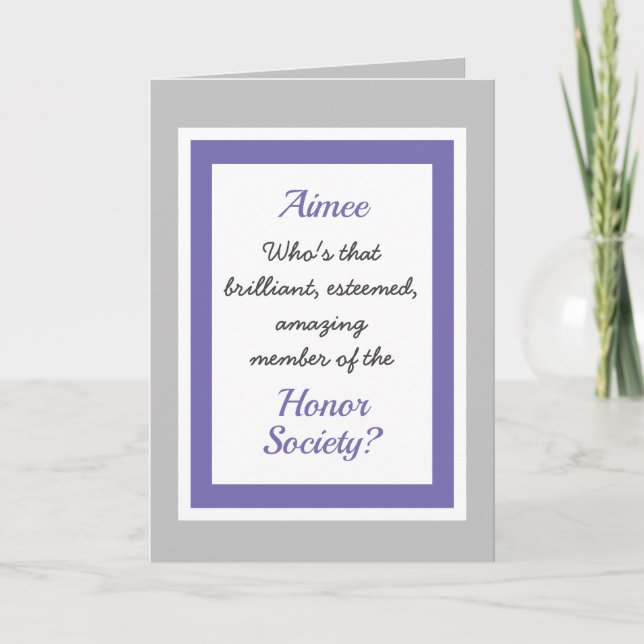 Custom Honour Society Congratulations card (Front)