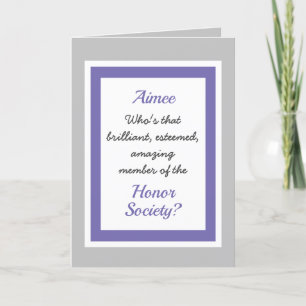 Custom Honour Society Congratulations card