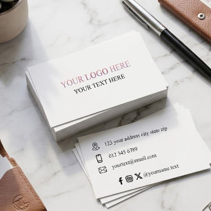 Custom Horizontal Logo – No Minimum Order Business Card