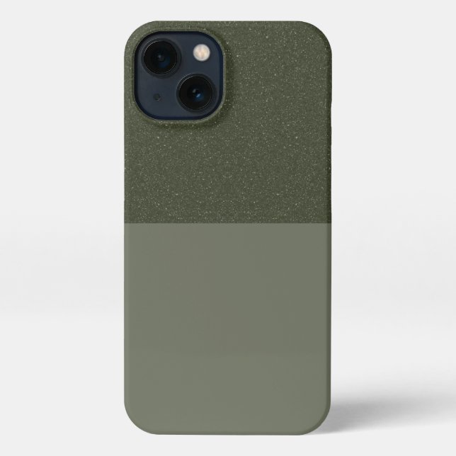 Custom Horizontal Split Moss Green iPhone 13 Case (Back)