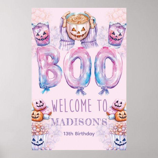 Custom Horror Movie Birthday Sleepover Sign (Front)