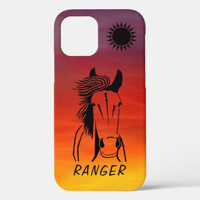 Custom Horse Apple IPhone 12 (Tough) Phone Case (Back)