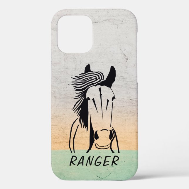 Custom Horse Apple IPhone 12 (Tough) Phone Case (Back)