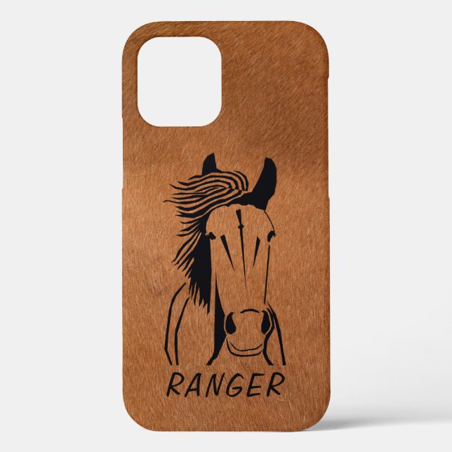 Custom Horse Apple IPhone 12 (Tough) Phone Case (Back)