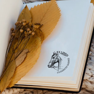 Custom Horse Ex Libris, Book   Rubber Stamp