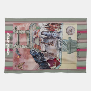 custom horse goodies kitchen towel