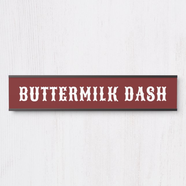 Custom Horse Name Red Western Stall Plate Door Sign (Front)