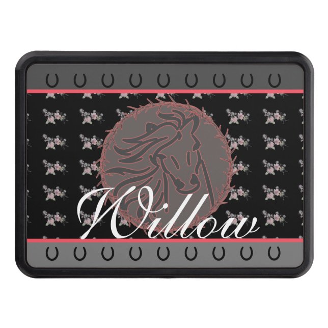 Custom Horse Name Trailer Trailer Hitch Cover (Front)