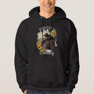 Custom Horse Pet Photo Text Sunflower Accent Hoodie