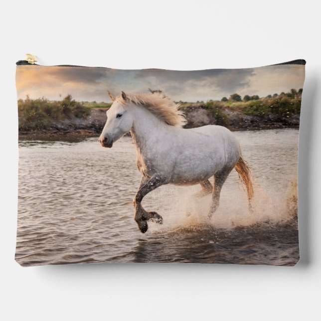 Custom Horse Photo Personalized Equestrian Accessory Pouch (Front)