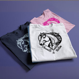 Custom Horse & Rider T-Shirt with Names