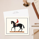 Custom Horse Stationery Vintage Equine Thank You Card<br><div class="desc">Custom Horse Stationery Vintage Equine Thank You Note Card with a vintage illustration of a race horse and jockey,  custom text template on the back to add your name.</div>
