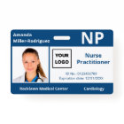 Custom Hospital Employee Logo Blue White Photo ID