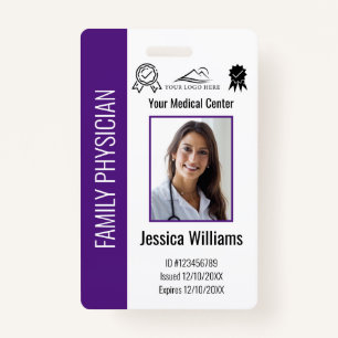Custom Hospital Medical Employee Photo Purple ID Badge