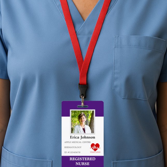 custom Hospital nurse Employee Logo & Photo ID Badge (Creator Uploaded)
