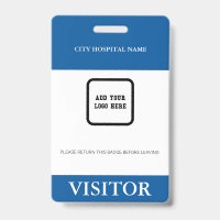 Custom Hospital Visitor Pass Barcode Logo ID Badge
