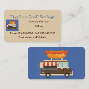 Custom Hot Dog Stand or Food Cart Business Card