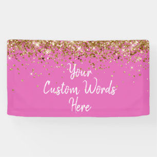 Custom Hot Pink Birthday Party Photo Booth Prop Banner