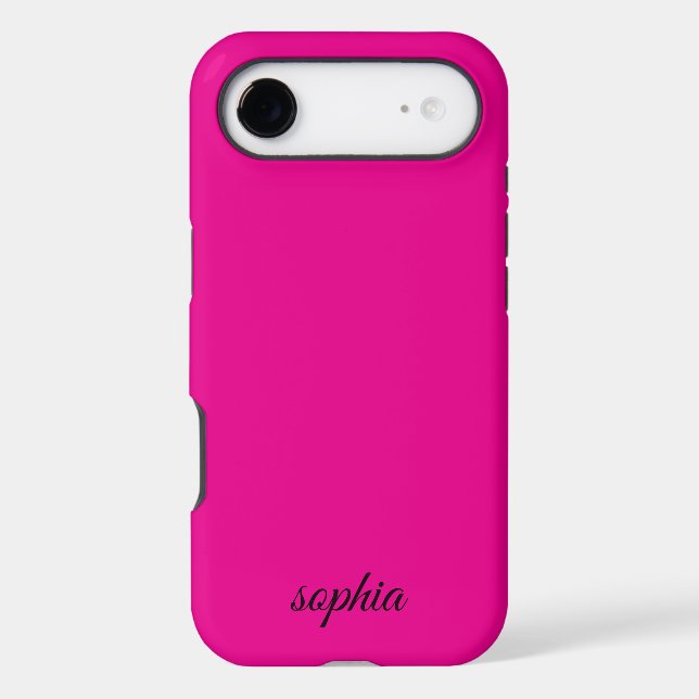Custom Hot Pink Name Case – Elegant Script for iPh (Verso)