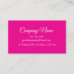 Custom Hot Pink Simple Business Card