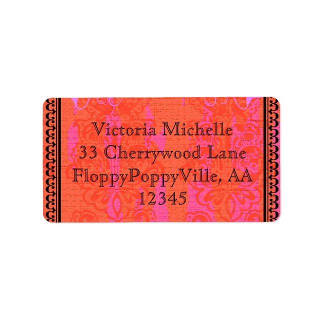 Custom Hot Pink Swanky Bachelorette Adhesive - Label (Front)