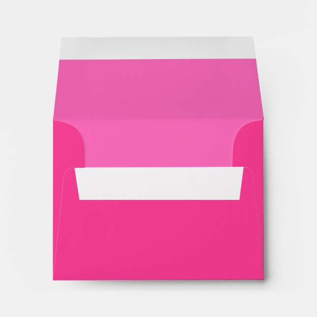 Custom Hot Pink Wedding Envelopes with Address (Back (Bottom))