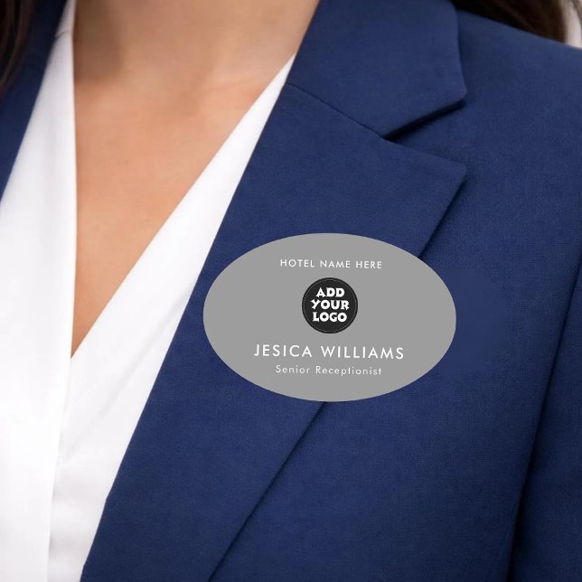 Custom Hotel Logo Name Tag with Job Title (Creator Uploaded)