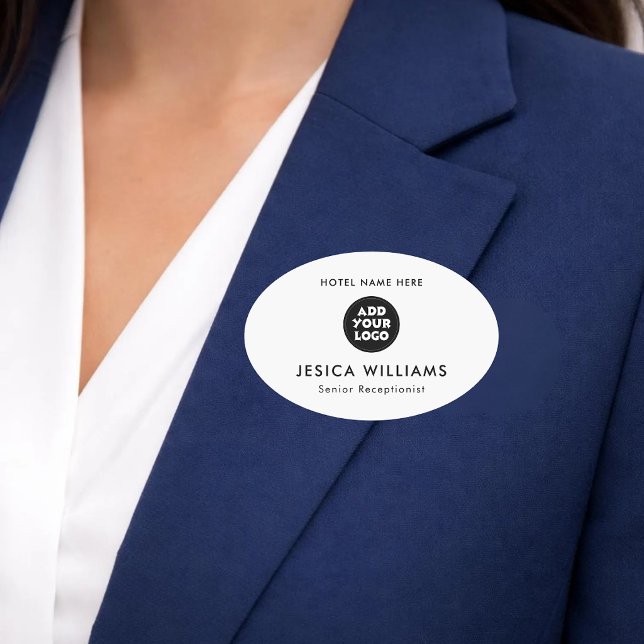 Custom Hotel Logo Name Tag with Job Title (Creator Uploaded)