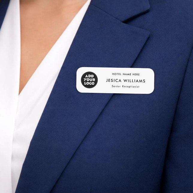 Custom Hotel Logo Name Tag with Job Title (Creator Uploaded)