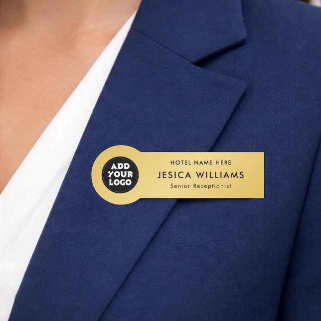 Custom Hotel Logo Name Tag with Job Title (Creator Uploaded)