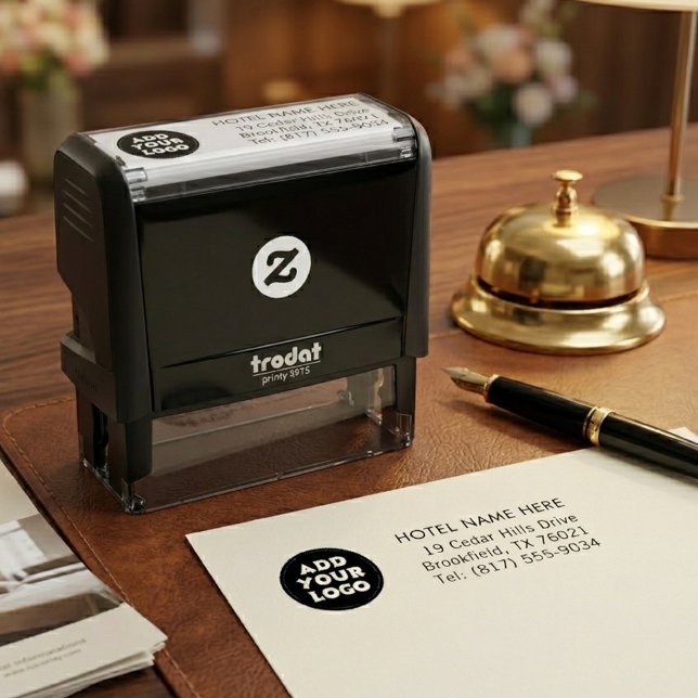 Custom Hotel Logo Return Address Self-Inking Stamp (Creator Uploaded)