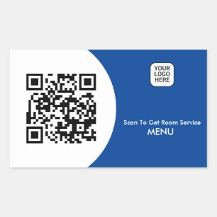 Custom Hotel Room Service Menu QR Code  Sticker