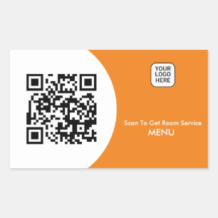 Custom Hotel Room Service Menu QR Code  Sticker