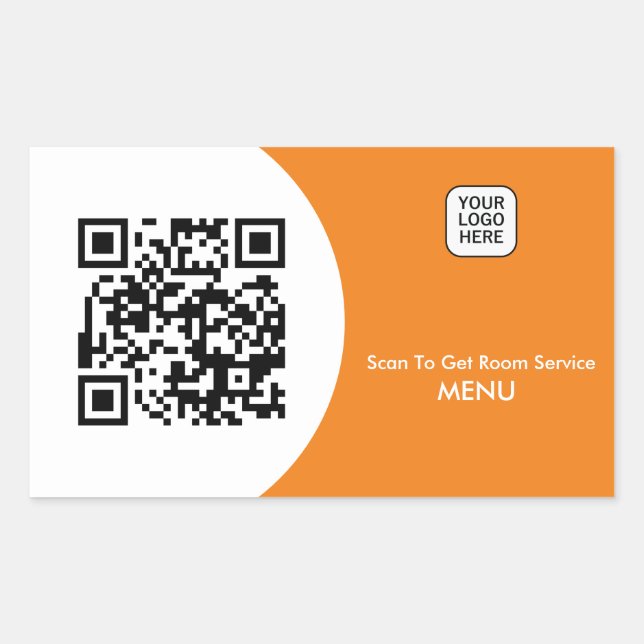 Custom Hotel Room Service Menu QR Code  Sticker (Front)