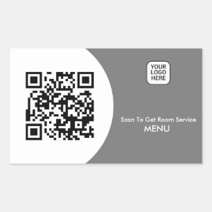 Custom Hotel Room Service Menu QR Code Sticker