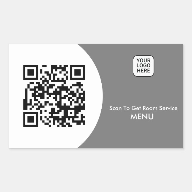 Custom Hotel Room Service Menu QR Code  Sticker (Front)